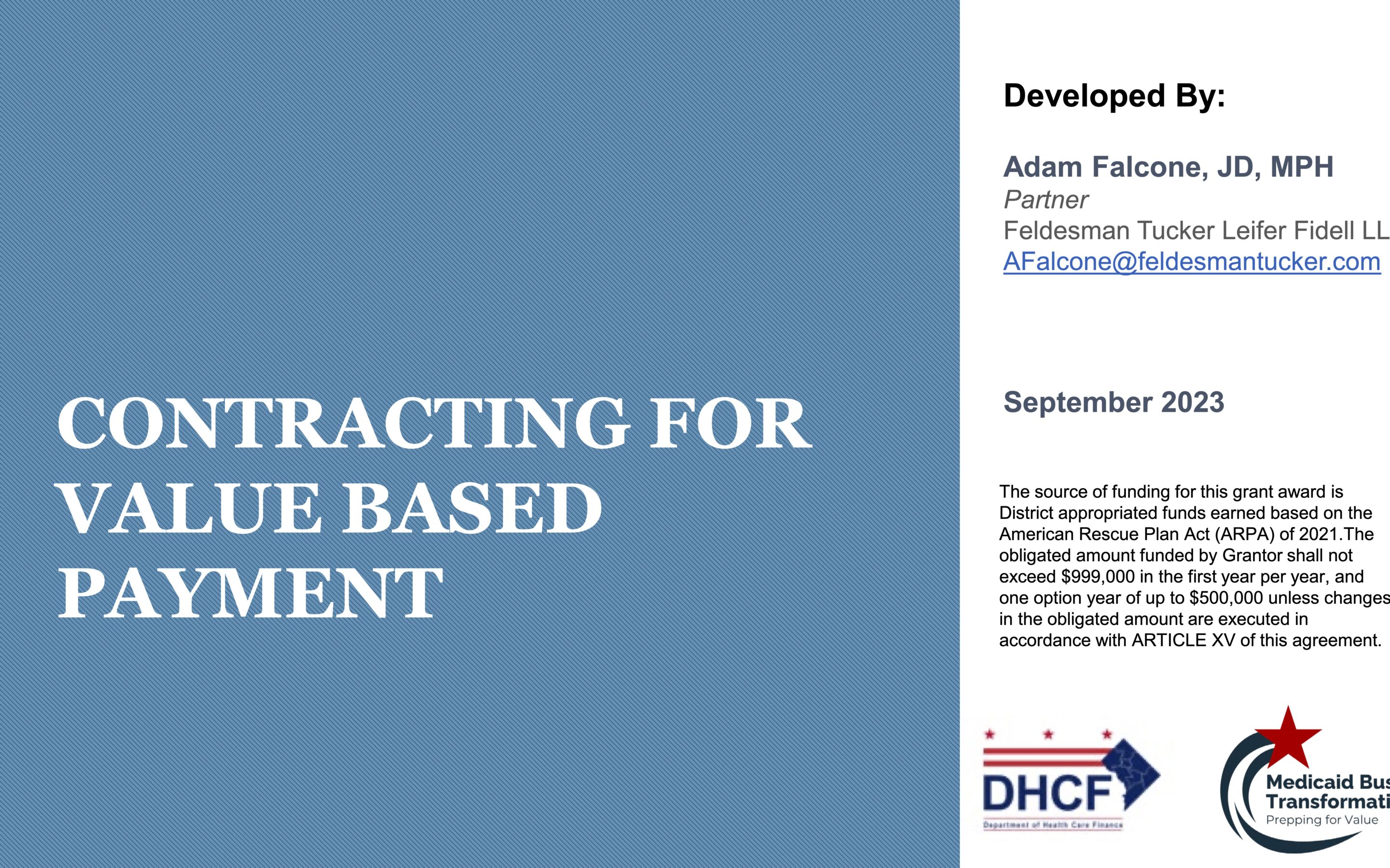 Contracting for Value-Based Payment