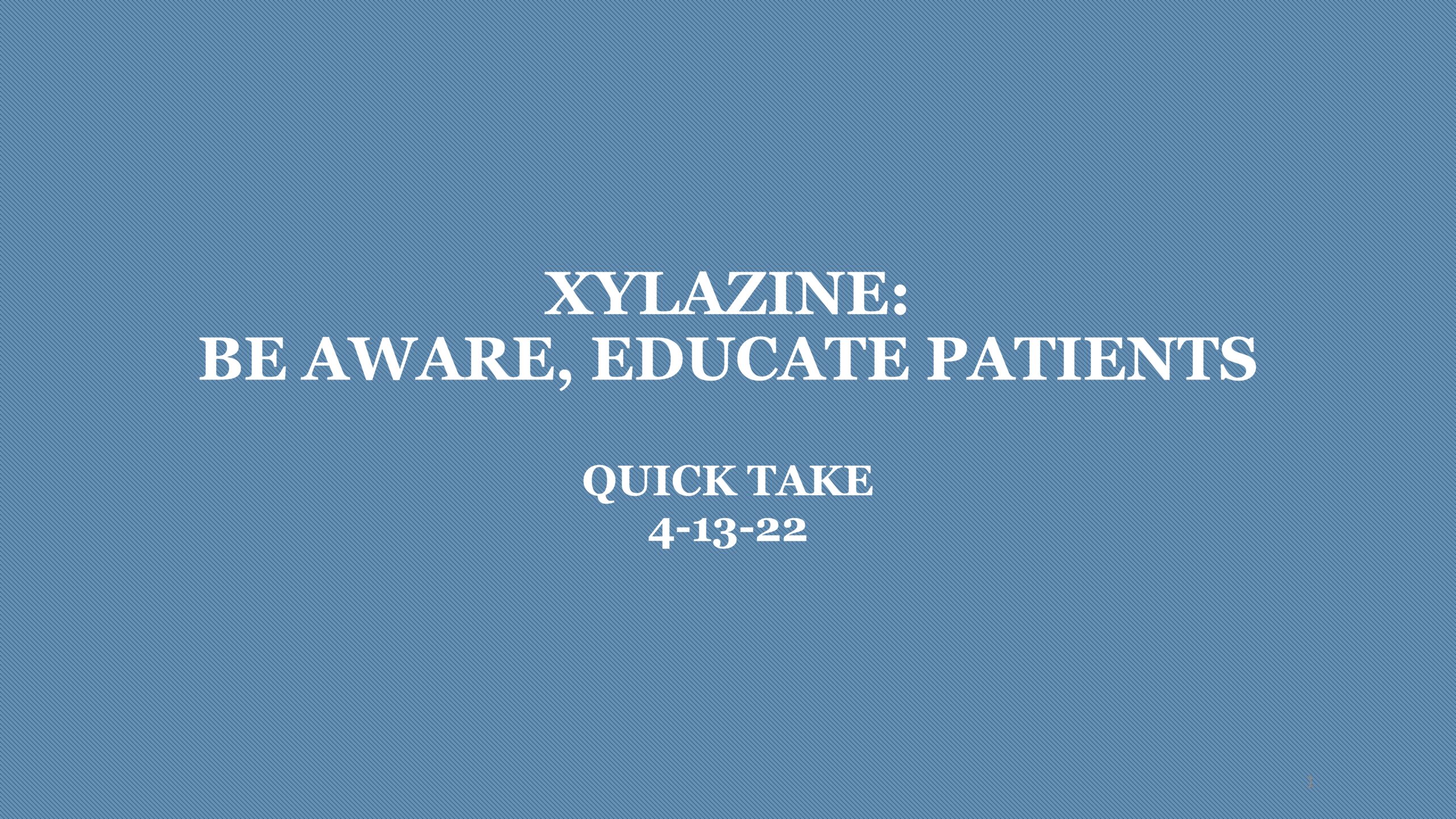 Xylazine: Dangerous Veterinary Sedative in Illicit Opioids (HMA)